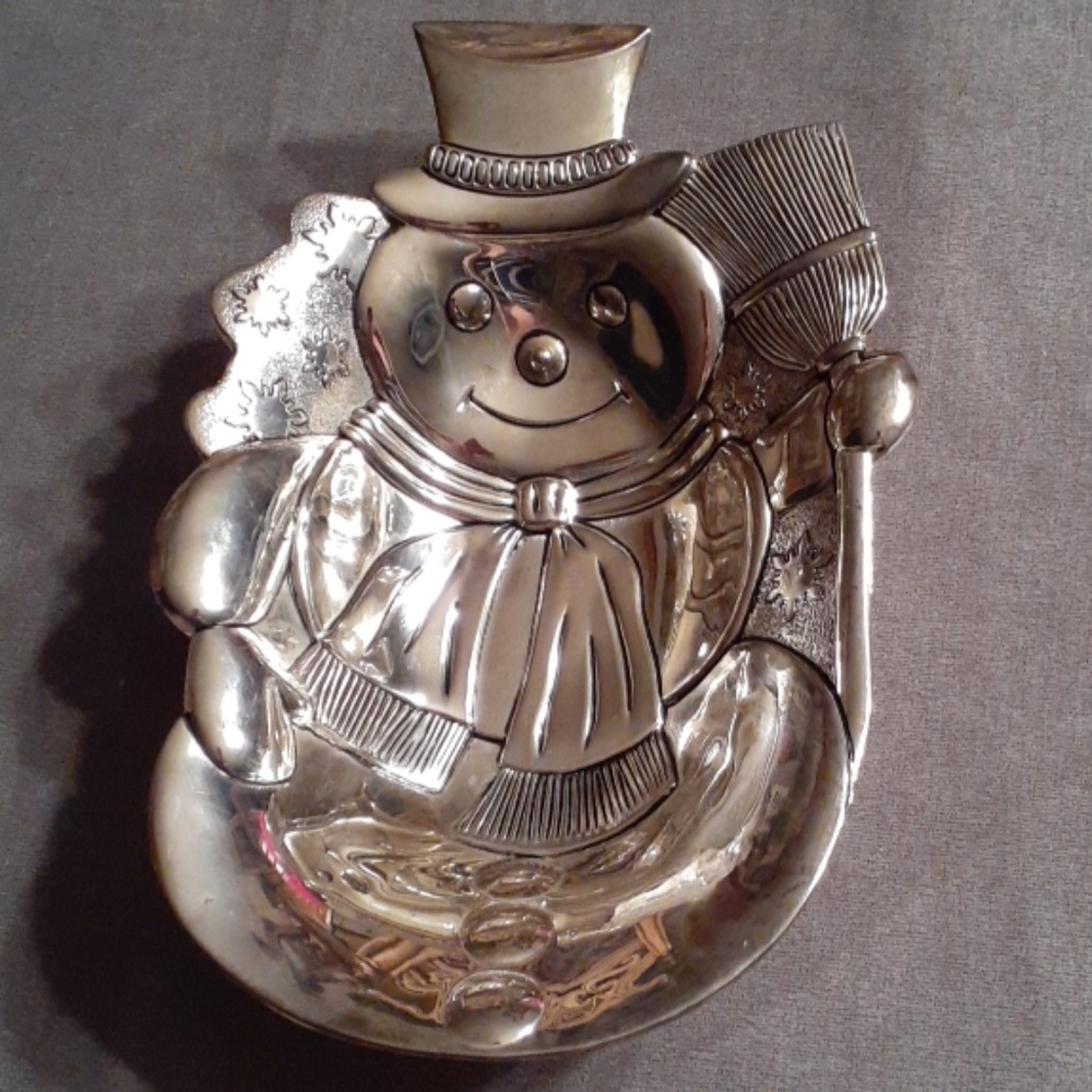 🎅Godinger silver Snowman🎄 candy dish